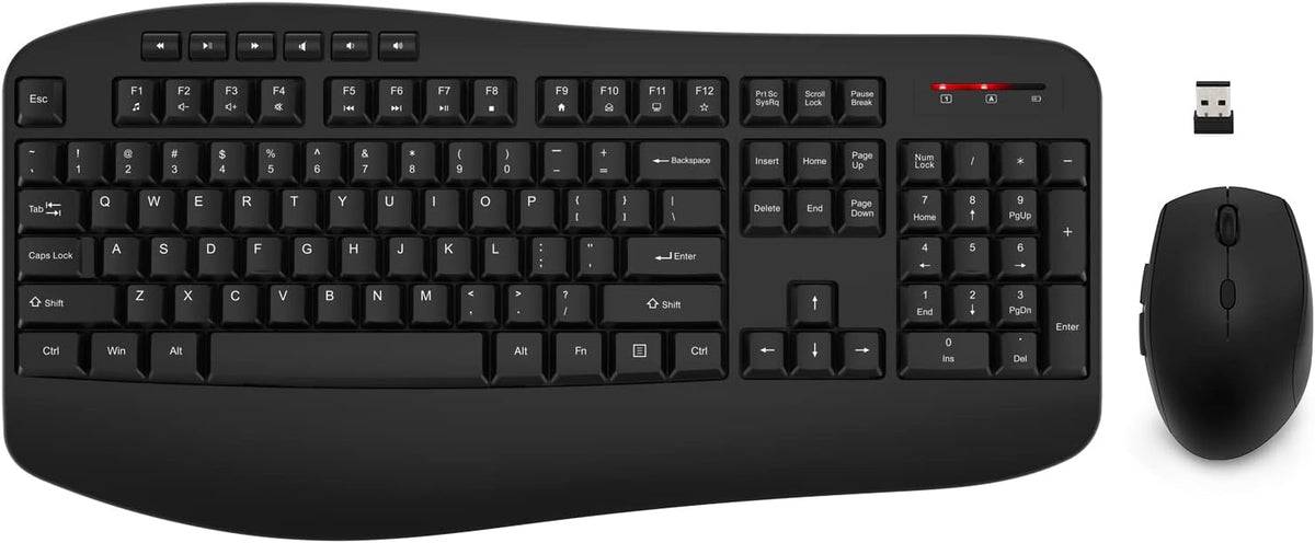 EDJO Wireless Keyboard and Mouse Combo, USB Plug & Play (Classic Black)
