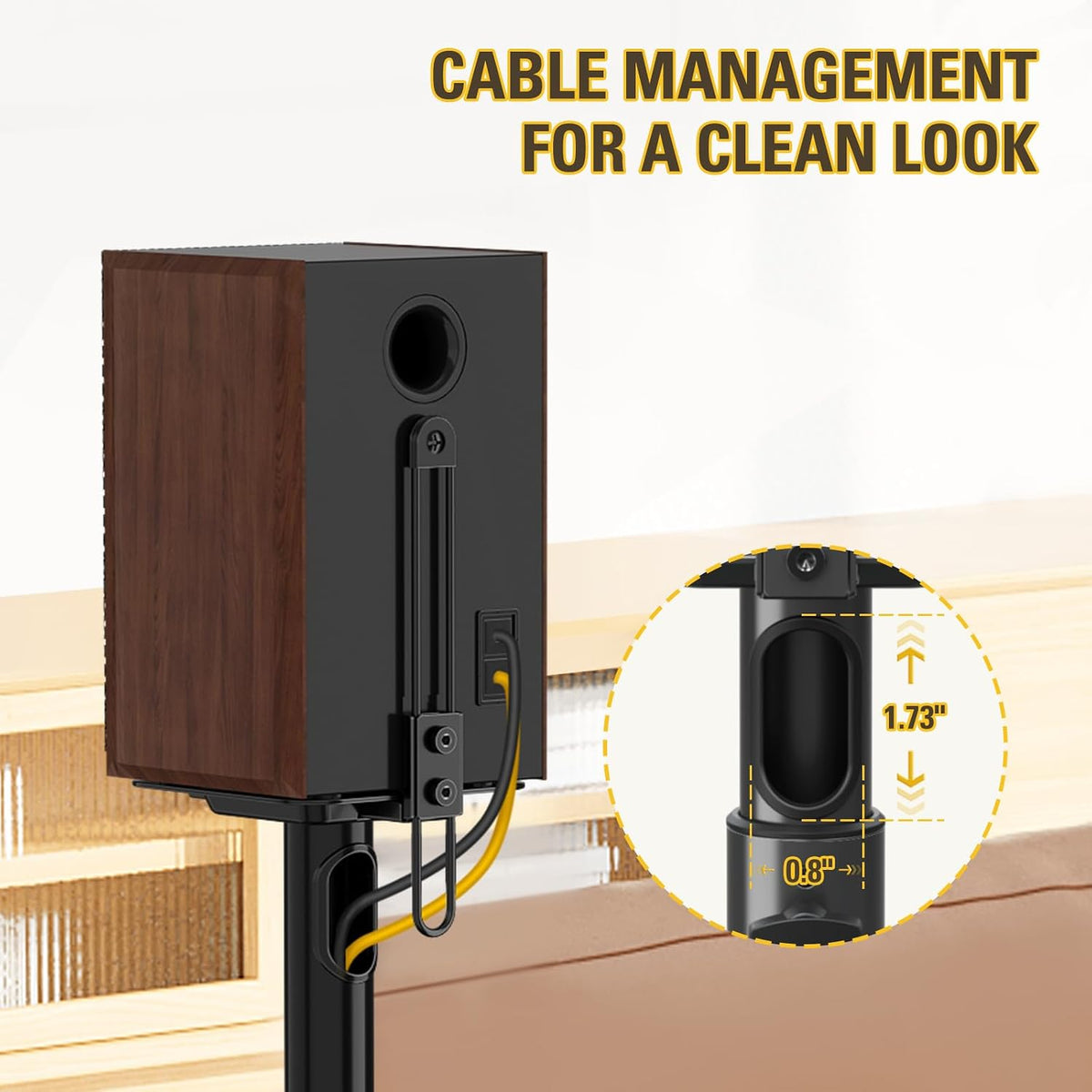 Mounting Dream Height Adjustable Speaker Stands for Bookshelf Speakers