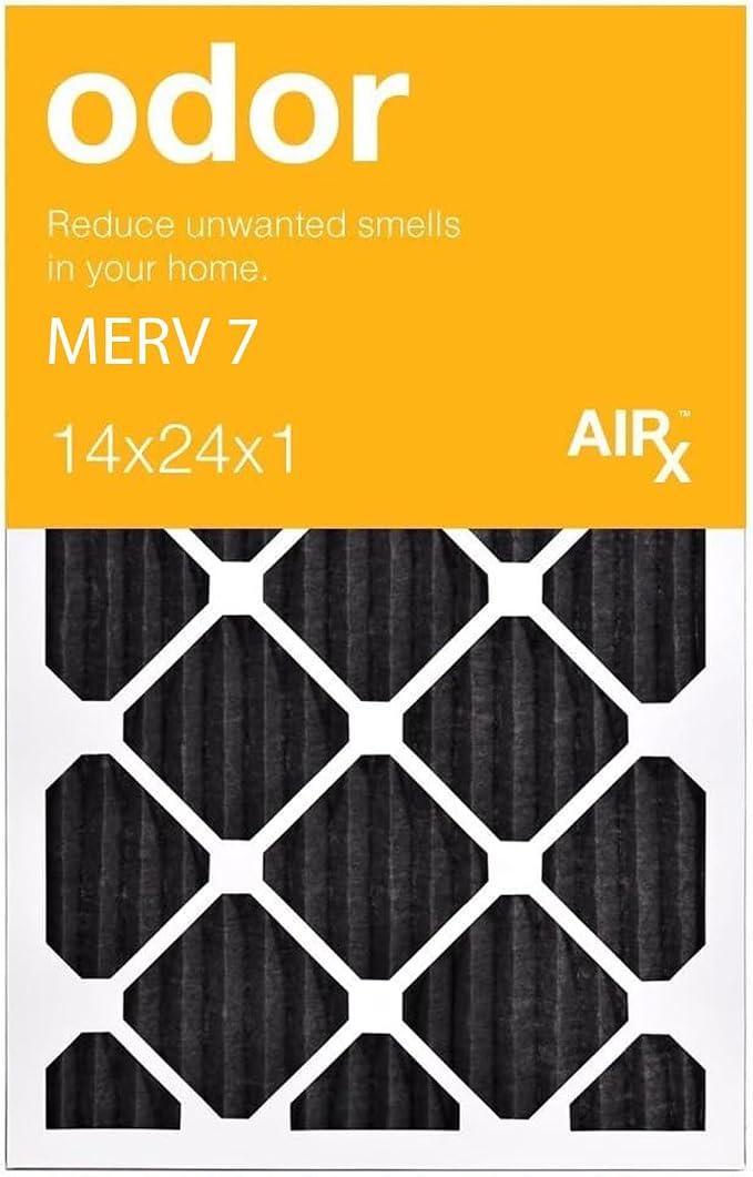 AIRX FILTERS WICKED CLEAN AIR. ODOR 14x24x1 MERV 7 Carbon Pleated Air Filter
