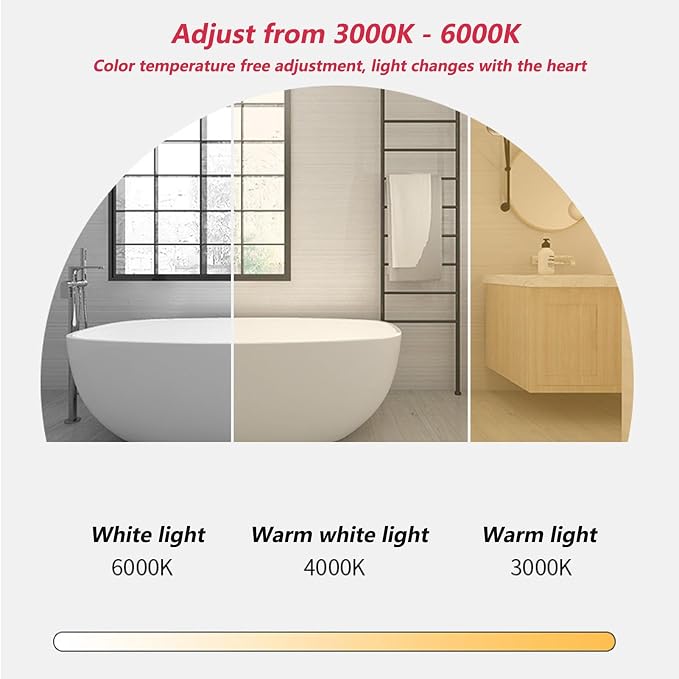 Irregular Bathroom Mirror with LED Lights, Wall Mounted Mirror with Touch