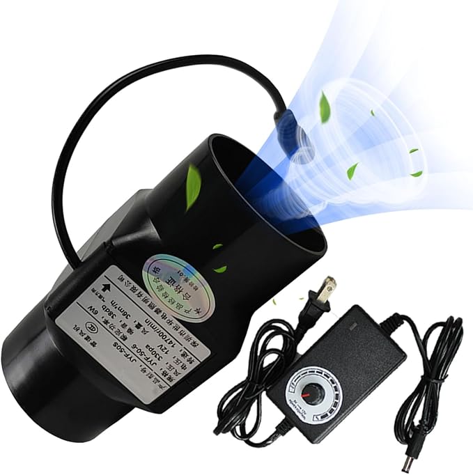 12V 2 Inch Inline Duct Fan 22 CFM Ventilation Exhaust Booster Quiet 6W