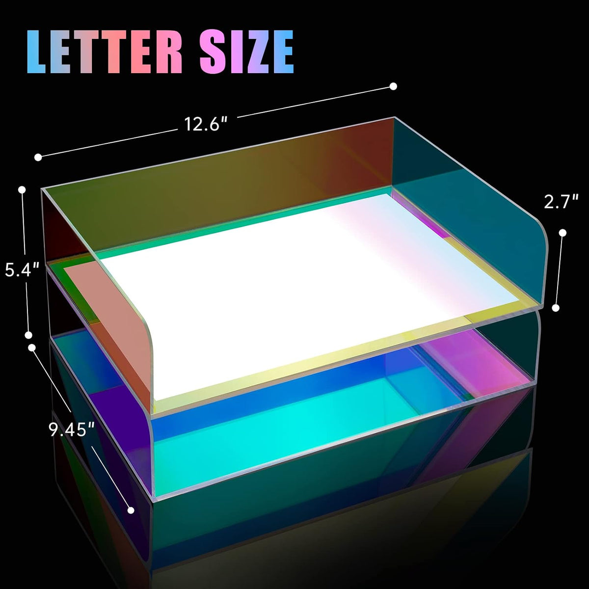 2-Tier Letter Tray Stackable Acrylic Desk Organizer File Holder