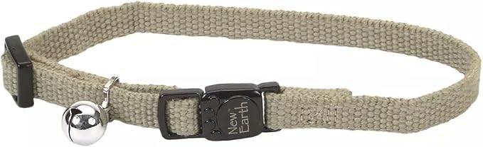 Coastal Pet New Earth Soy Adjustable Breakaway Cat Collar - Eco-Friendly, Odor-Resistant and Adjustable Cat Collar - Olive - 3/8" x 8"-12"
