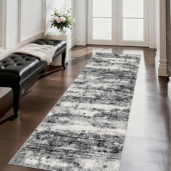 2x5 Washable Runner Rugs，Modern Abstract Rug Runner, Ultra-Thin Kitchen Runner