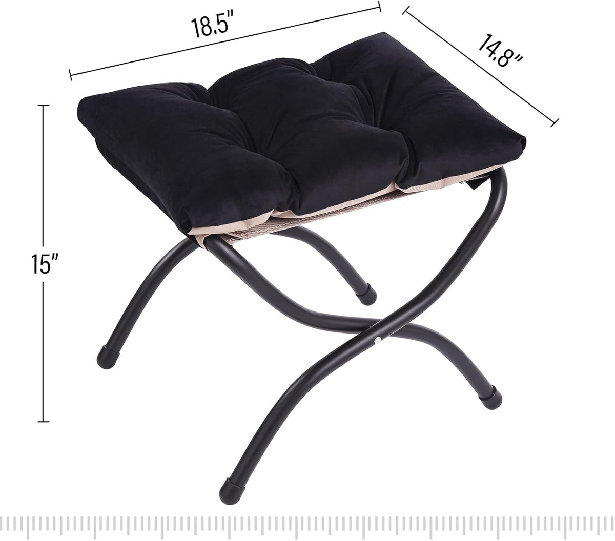 LITA Folding Ottoman, Foldable Footrest Stool, Portable Small Foot Stool for Couch, Collapsible Foot Rest Ottoman for Sofa, Accent Padded Ottomans for Lazy Chair, Living Room, Bedroom