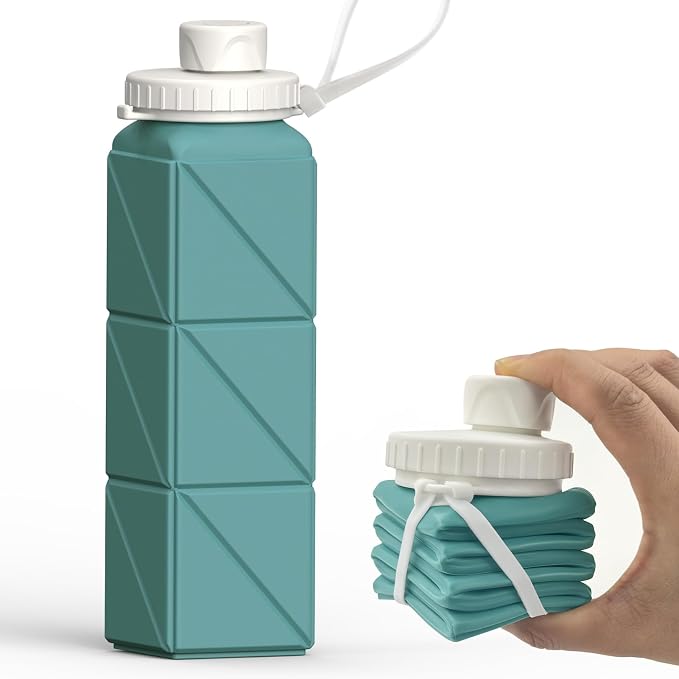 BEAUTAIL Collapsible Water Bottles 21oz/610mL, Silicone Travel Water Bottle |