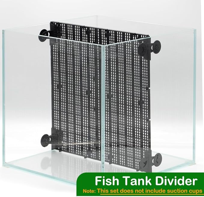 LINLAN 8 Pieces High-Density Aquarium Grid Plastic with 48 Brackets, Fish Tank Divider, Egg Crate for DIY Filtration and Bottom Protection in Aquascaping