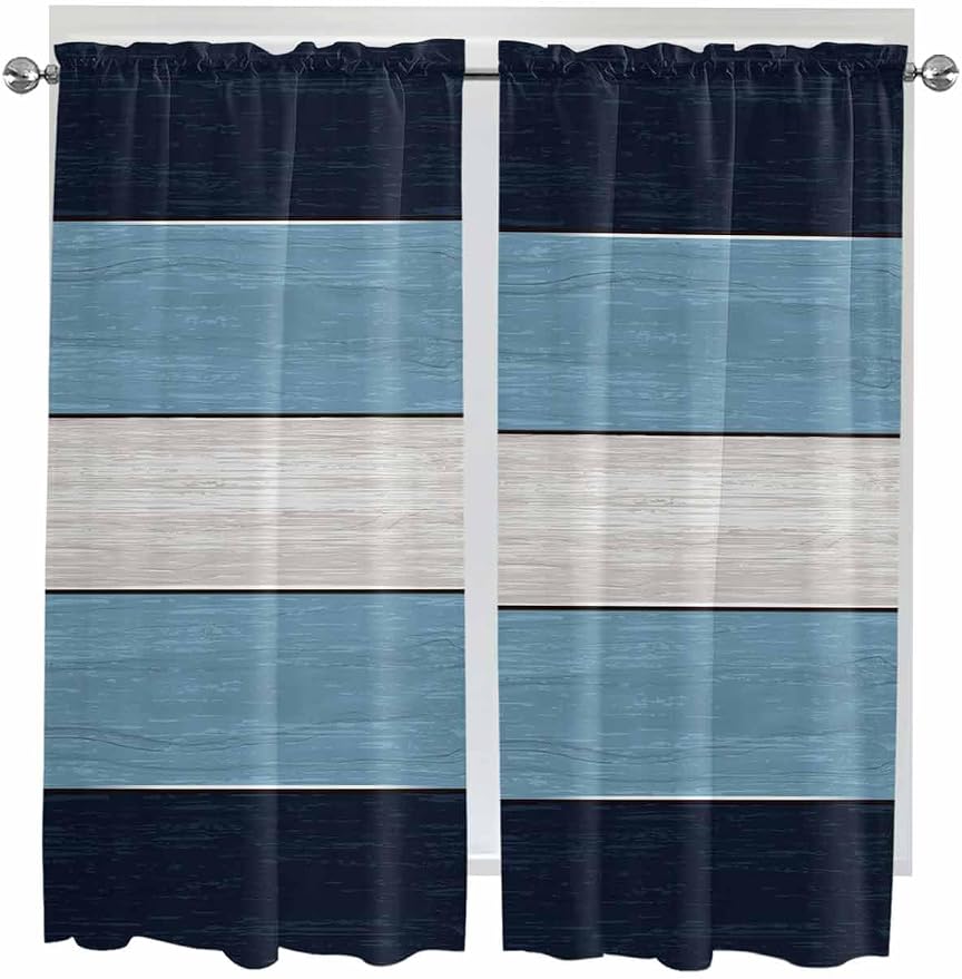 Vintage Country Woodcuts Window Valance Curtains, 2 Panel