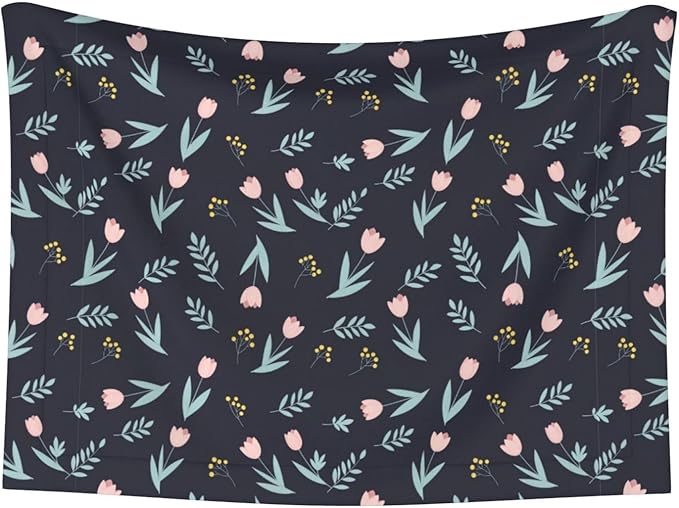 Reversible Plush Throw for Dogs and Cats, Shabby Chic Floral Tulips Flower Pink, Double Sided Blanket with Nubby Dot Side and Sleek Side Ideal for Cuddling Nesting Security