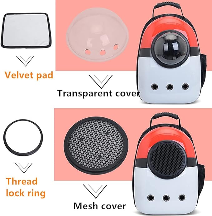 Pet Travel Carrier, Cat Dog Dome Space Capsule Bubble Backpack, Portable Waterproof Breathable Knapsack for Hiking, Traveling (Blue/White)