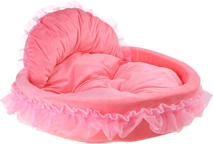 Dog Bed Stylish Lace Princess Nest for Small Puppy Kitten Ribbon Bowknot Princess Pet Bed with Detachable Cushion Pet Furniture
