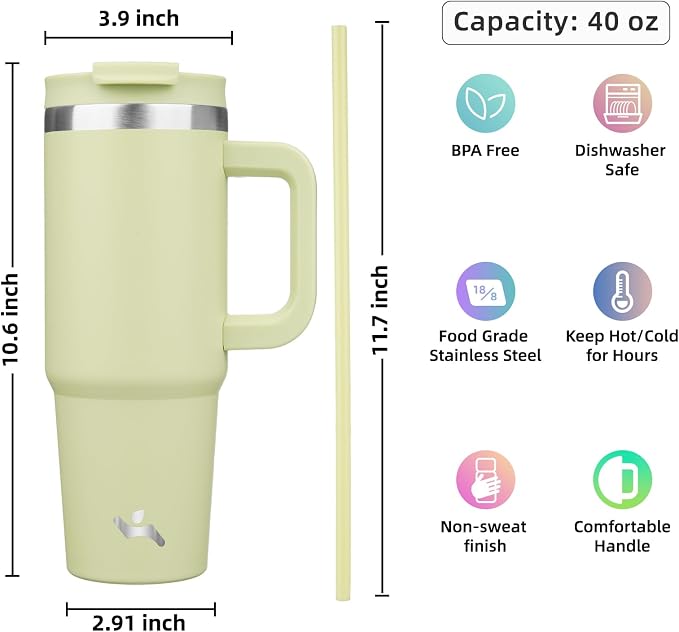 Konokyo 40 oz Insulated Tumbler Water Bottle