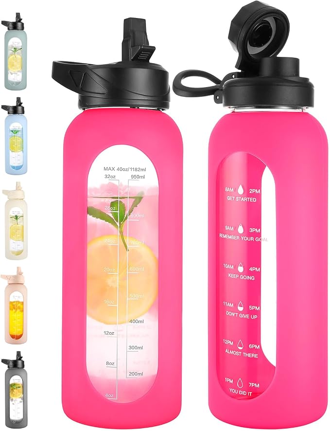 CIVAGO 40 oz Glass Water Bottle