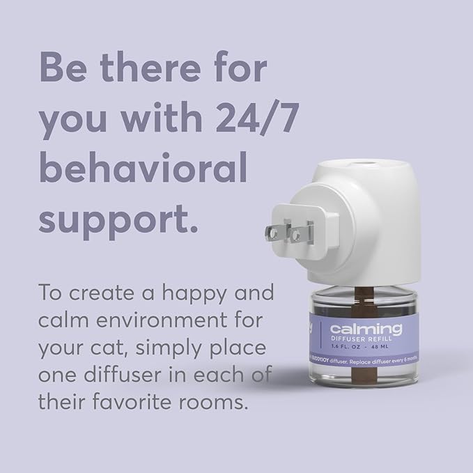 Cat Calming Diffuser Refills – Long-Lasting 30-Day Formula with Pheromones for Stress Relief, Relaxation, and Anxiety Reduction in Cats Easy to Use – (1 Refill)
