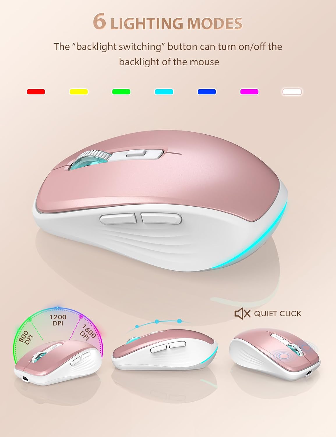 SABLUTE Wireless Keyboard and Mouse Combo, Compact Backlit Scissor Keys