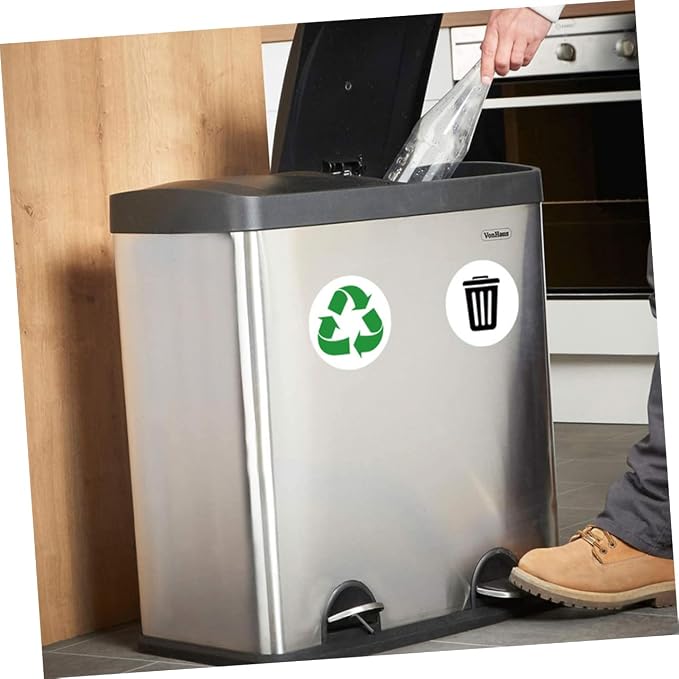 Waste Sorting Labels for Garbage Bin PVC Sticker Decals for Kitchen Recycling