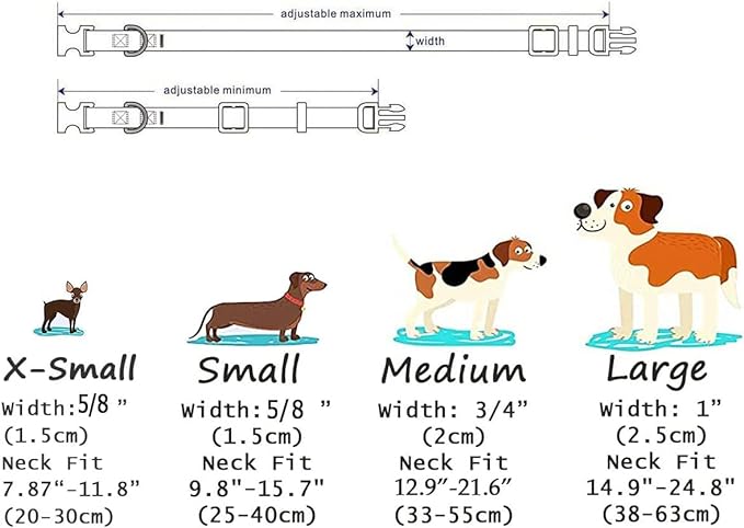 Dog Collar with Bohemia Floral Tribal Geometric Patterns - Soft Ethnic Style Collar Adjustable for Small Medium Large Dogs(Sea Wave,M)