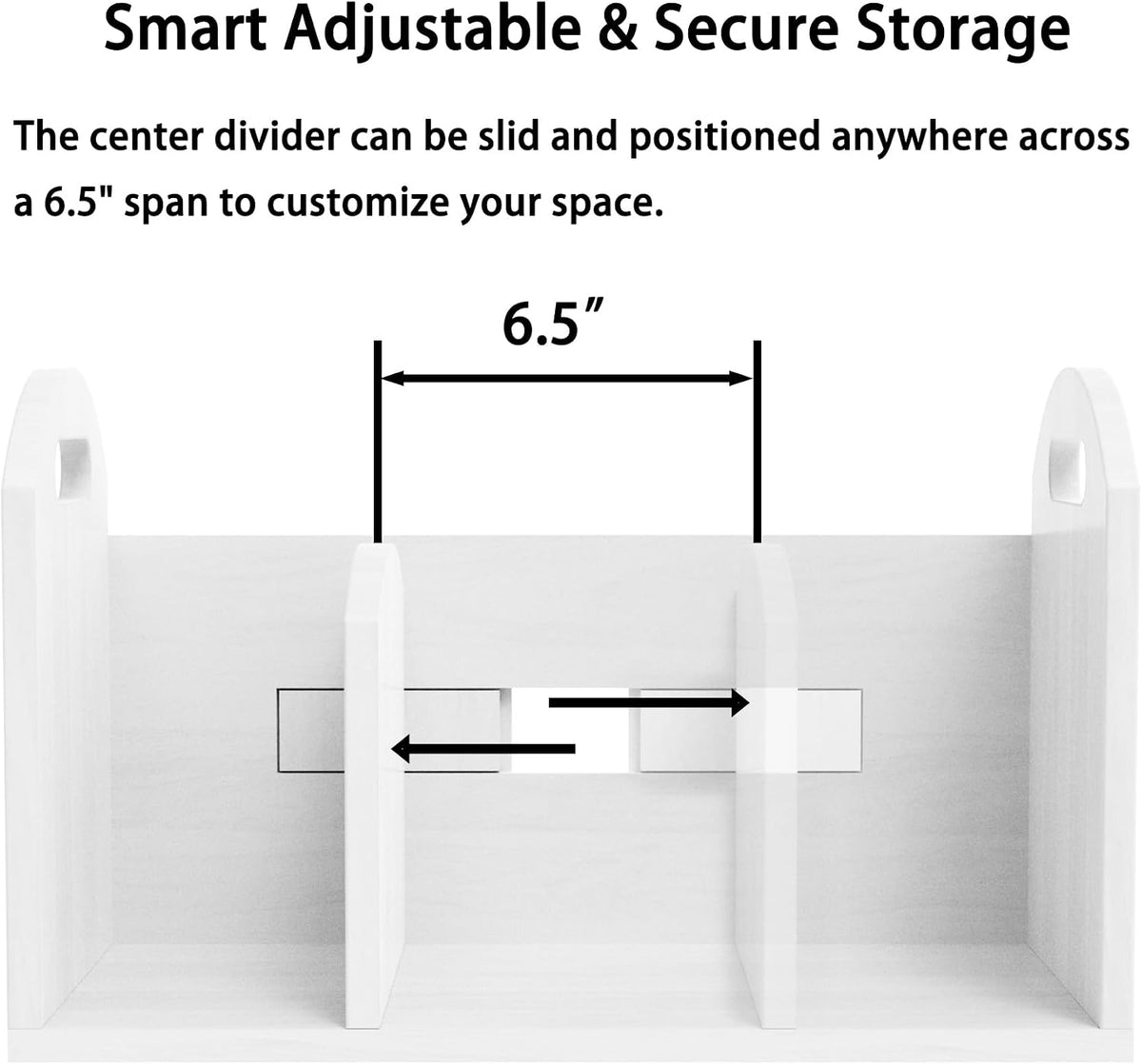 100% Solid Wood Adjustable Desktop Bookshelf, Retro Tabletop Book Shelf File Holder, Vertical Bookshelf Divider Desk Shelf for Home School Office Organization, Perfect for Books Magazine (White)