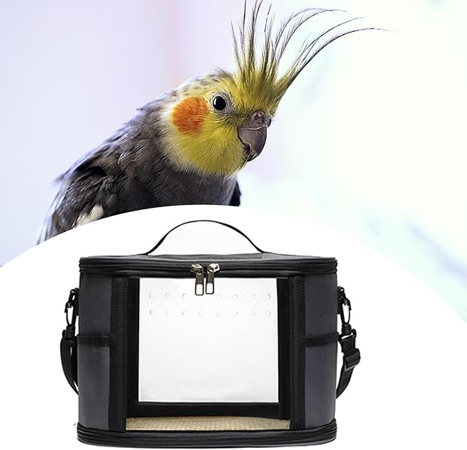 Bird Carrier Bag Pet Bird Carrier Bird Supply Portable Shoulder Bag Bird Travel Carrier for Chinchilla Budgerigars Parakeets, Gray S