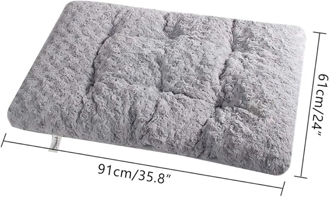 PAWISE Shape Memory Dog Bed Deluxe Plush Mattress for Dogs & Cats Nonslip Bottom Pet Beds for Medium Large Dogs 35.8 X 24in