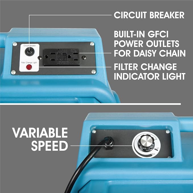 HEPA Air Scrubber with GFCI Outlets