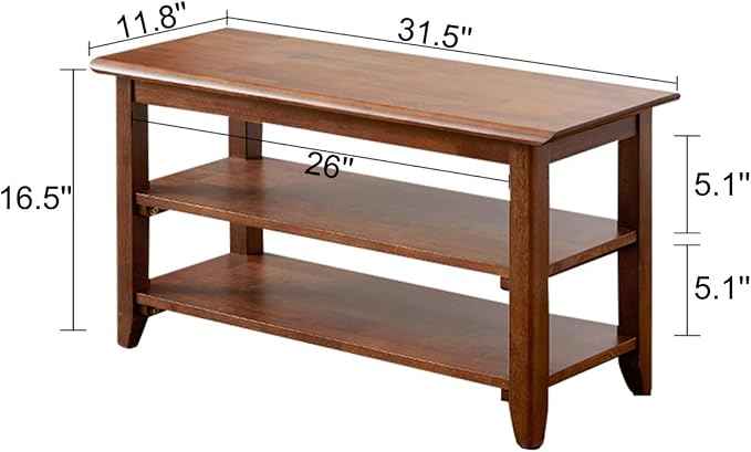 XKZG Storage Bench Wooden Shoe Rack Bench Rustic Solid Wood Entryway Bench