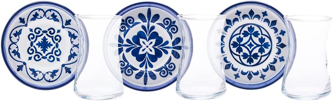 KARACA Zeher Turkish Tea Glasses Set of 12, Tea Cups