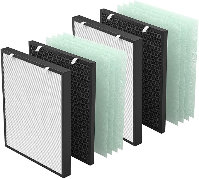 Air400 Filter Replacement for Bissell Air400, 2 True HEPA and 2 Carbon Filter