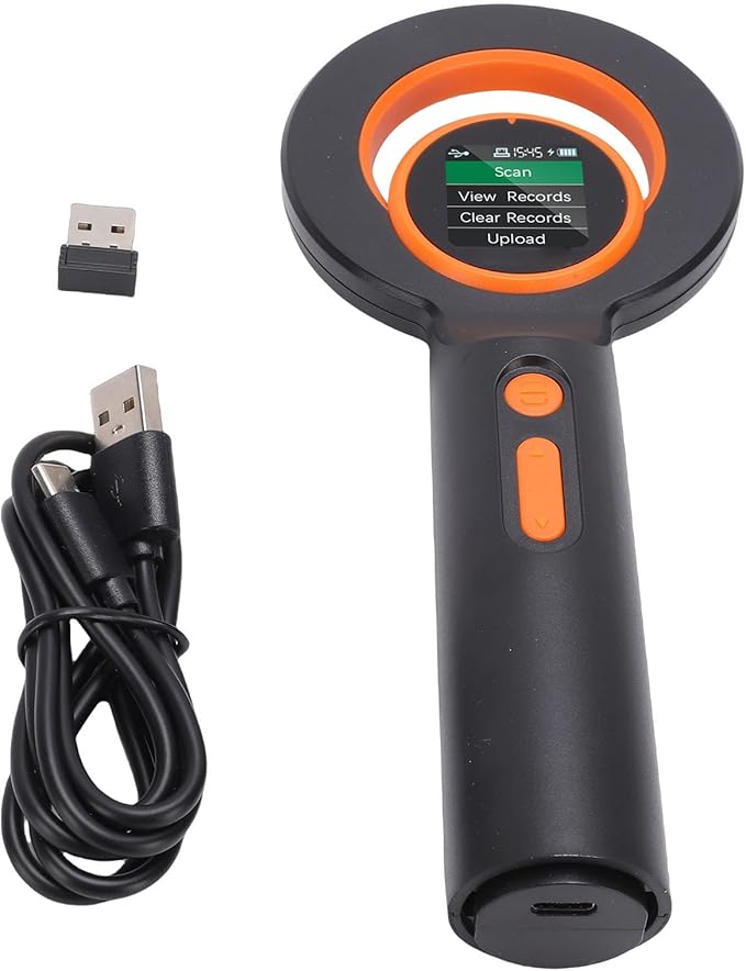 Fafeicy Pet Chip Reader, EMID FDX B ISO11784 85 Scanner with 2.4G BT USB Connectivity, for Animal Marker and Glass Digital Tag Detection up to 20cm