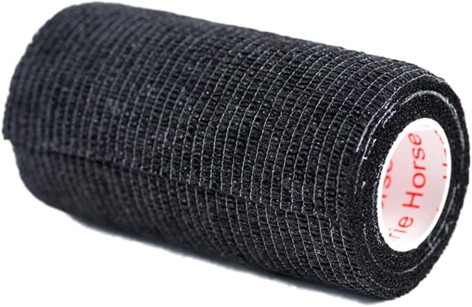 3 Inch Vet Wrap Tape Bulk (Black) (Pack of 24) Self Adhesive Adherent Adhering Flex Bandage Grip Roll for Dog Cat Pet Horse