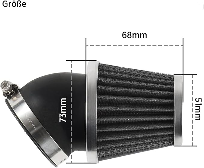Evermotor Motorcycle Air Filter, 48mm 49mm 50mm Carb Filter
