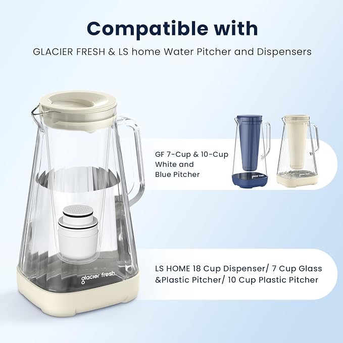 GLACIER FRESH 3X Flow Rate Water Pitcher Filter Replacement