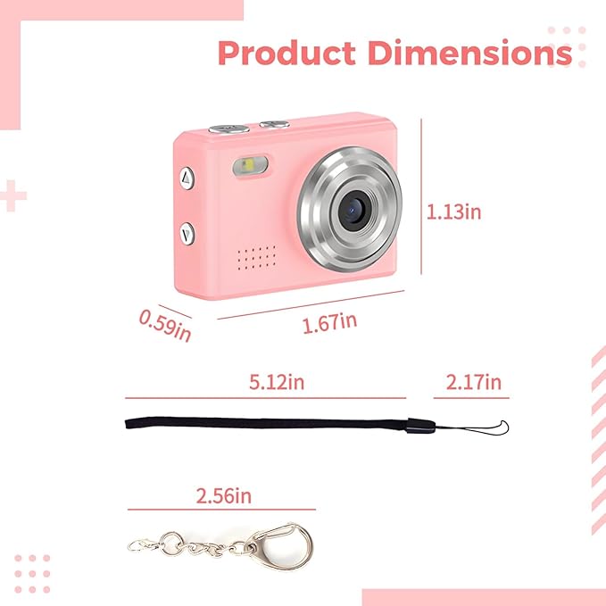 Recording Thumb Cam Video Mini, Digital Camera, for Cycling, Hiking, and Pet Recording, 200Mah Battery, 1.67 X 0.59 X 1.13 in (4.2 X 1.5 X 2.9 Cm)