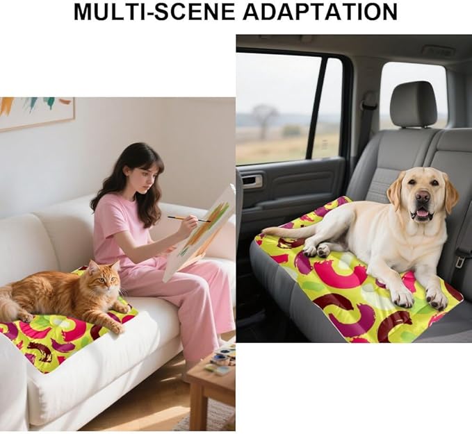 Dynamic Retro Modern Green Big Dog Bed Dog Mats for Sleeping Create Pad Crate Accessories Washable Non-Slip Crate Pad Washable Bed for Kennel Pet Mat Pillows Medium Dogs Indoor Outdoor 24X18 Inch