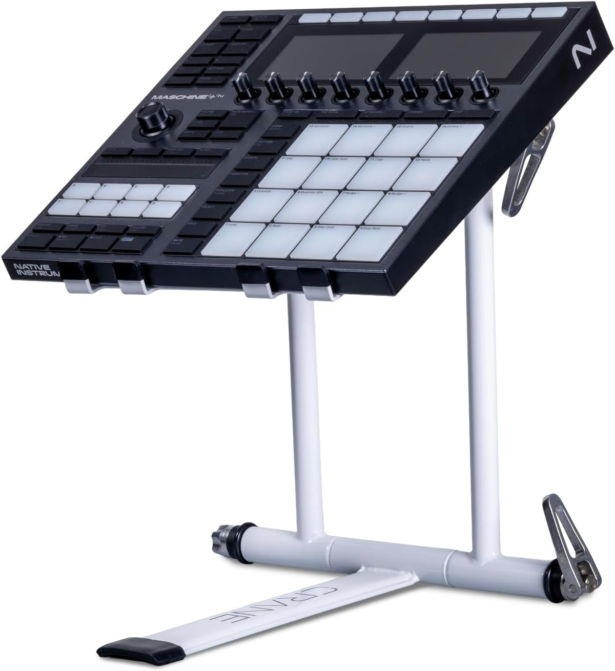 Plus Universal DJ Stand for Laptops, Tablets and Controllers with Nylon Carry Bag, White