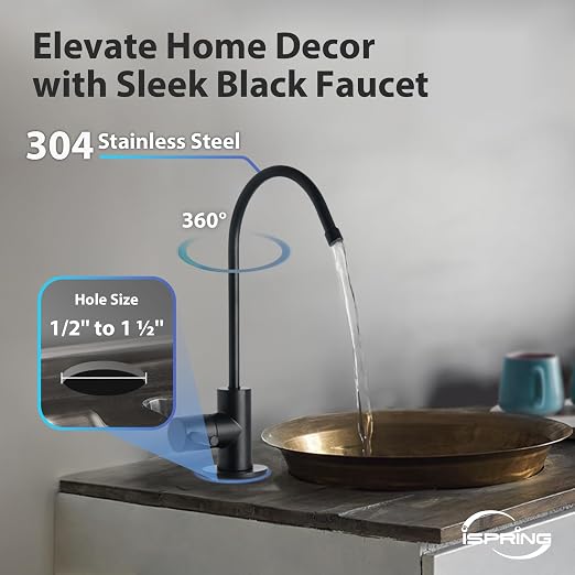 iSpring RCC7P-AK-BLK, 6-Stage Alkaline Reverse Osmosis System
