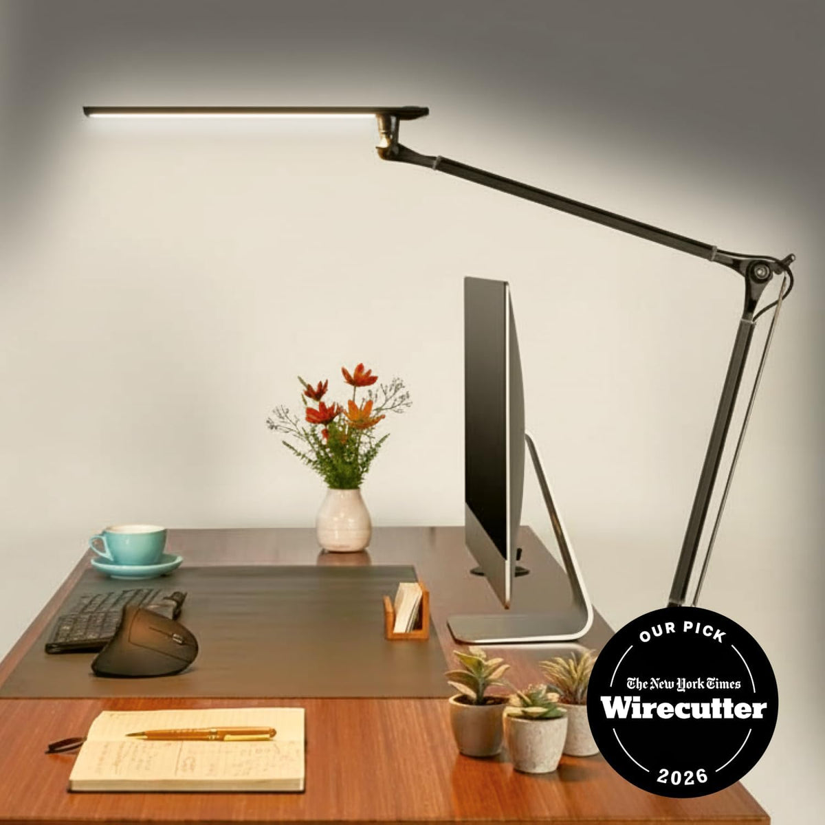 UPLIFT DESK E7 LED Desk Lamp with Clamp - Adjustable 3 Color Modes, Dimmable Black Architect Light for Standing Desk, Home Office, Dual Monitor Computer Work