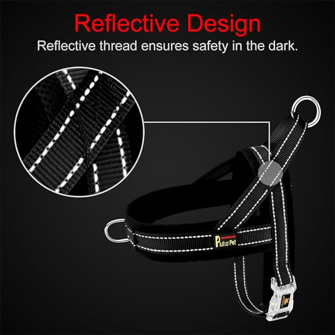 Plutus Pet No Pull Dog Harness with Breathable Mesh Padded, Adjustable Reflective Escape Proof Dog Harness, Quick Fit Dog Vest Harness for Small Medium Large Dogs(XL, Purple)