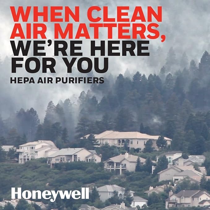 Honeywell HPA204 HEPA Air Purifier for Large Rooms - Microscopic Airborne Allergen+ Reducer, Cleans Up To 1500 Sq Ft in 1 Hour - Wildfire/Smoke, Pollen, Pet Dander, and Dust Air Purifier – White