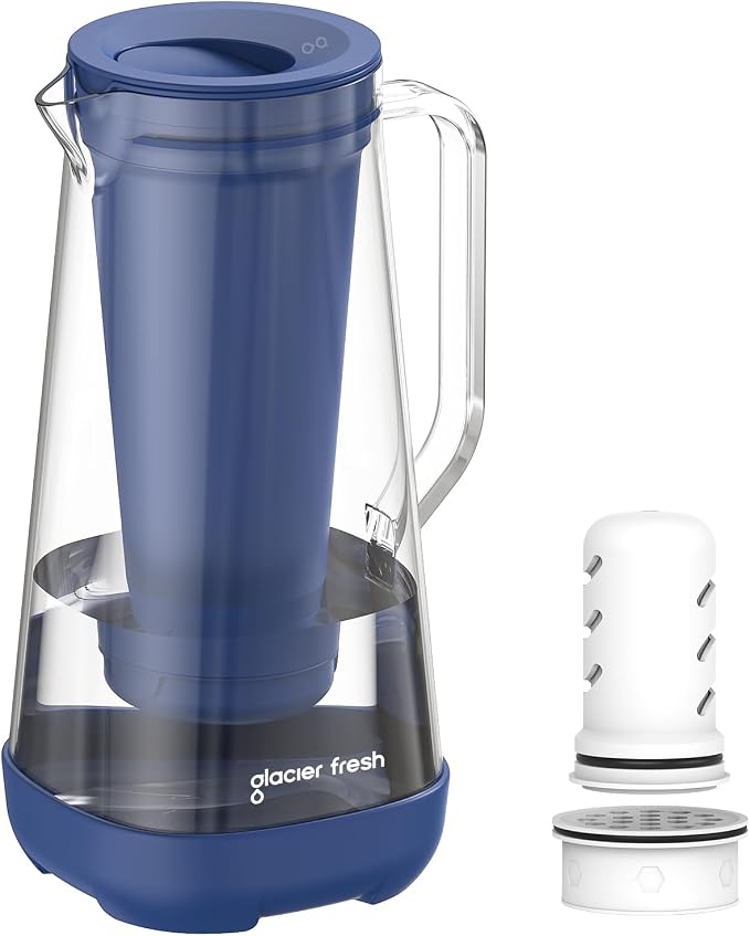GLACIER FRESH 7 Cup Purela Glass Water Pitcher