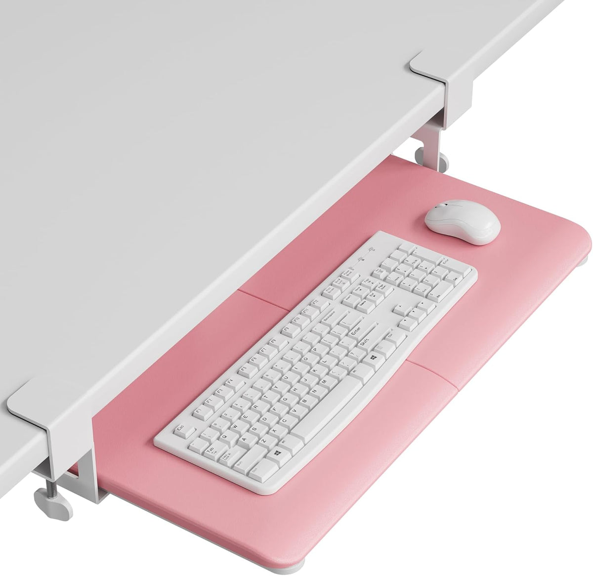 BONTEC Under Desk Keyboard Tray, Pull-Out Keyboard & Mouse Platform