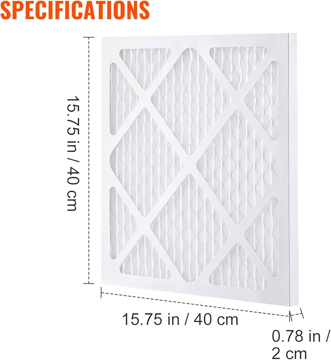 VEVOR Protective Pre Filters, 5 Pack, 15.75'' x 15.75'' Air Filter Replacement