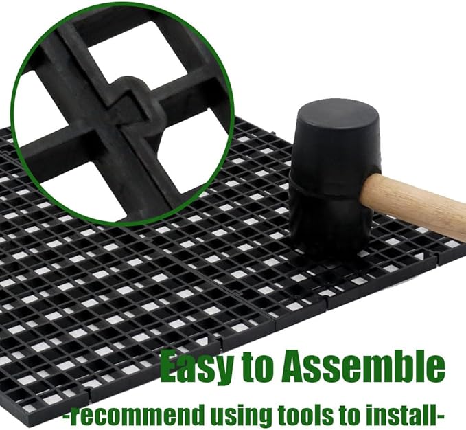 LINLAN 8 Pieces 11.8x11.8in (30X30cm) Aquarium Grid Plastic, Fish Tank Divider, Egg Crate for DIY Filtration and Bottom Protection in Aquascaping (Black-No Accessories)
