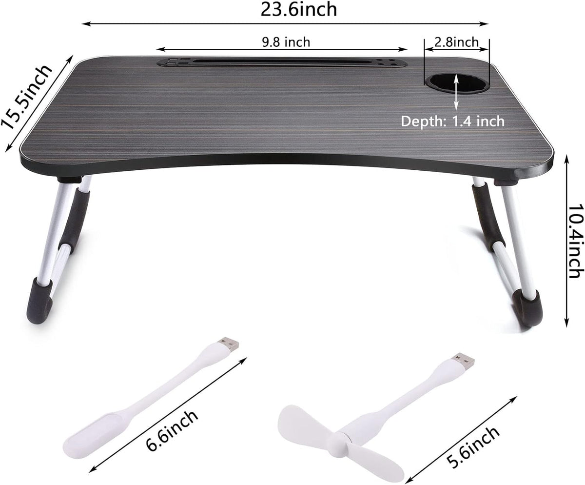 Slendor Foldable Lap Desk with Cup Holder for Bed, Couch, Floor