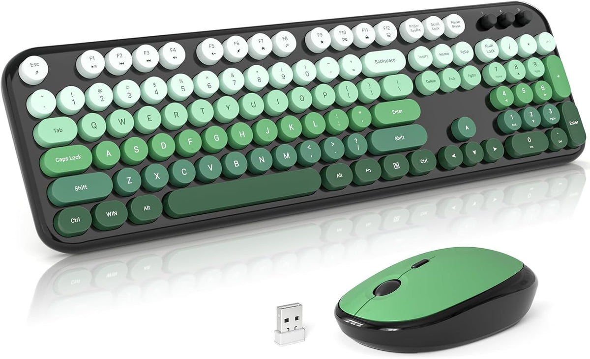 MOFII Wireless Keyboard and Mouse Combo,2.4G Typewriter Keyboard Quiet Mice
