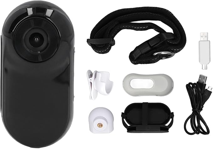 Cat Video Camera Pet Collar Camera 120 Deg Lens OTG Connection Video Recording Adjustable Magnetic Cat Sport Camera for Outdoor (Black)