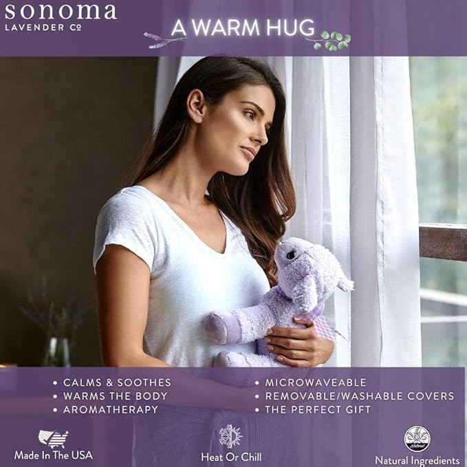 Sonoma Lavender Microwaveable Aromatherapy Pillows, Lavender Scented, Spunky The Lavender Monkey 12" with Removable Washable Cover Lavender Scented