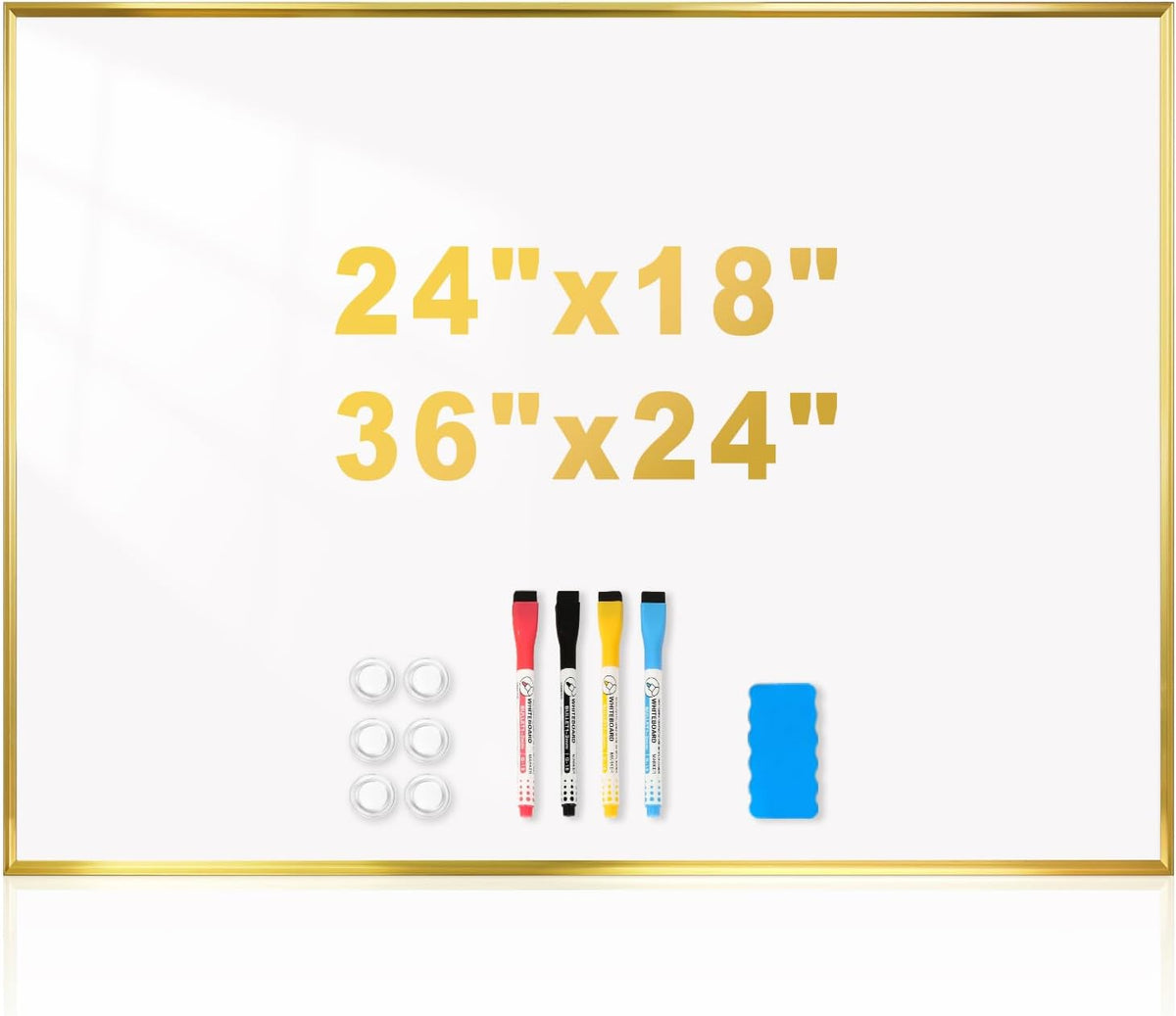 Magnetic Whiteboard, 24" x 18" Dry Erase White Board for Wall