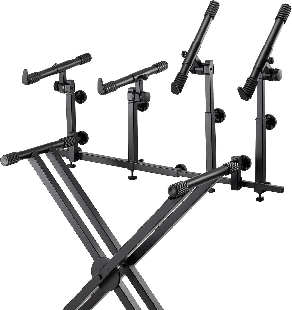 On-Stage KSA8500 Deluxe Keyboard Tier (Multi-Level Keyboard Support for Stacking Digital Pianos, MIDI Controllers, Synthesizers&Organs, Up to 66LBs, Adjustable Arm, Fits X-Style Stands, Black)