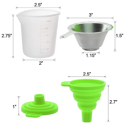 OIIKI 3D Printer Resin Filter, Stainless Resin Filter Cup + Silicone Funnel +